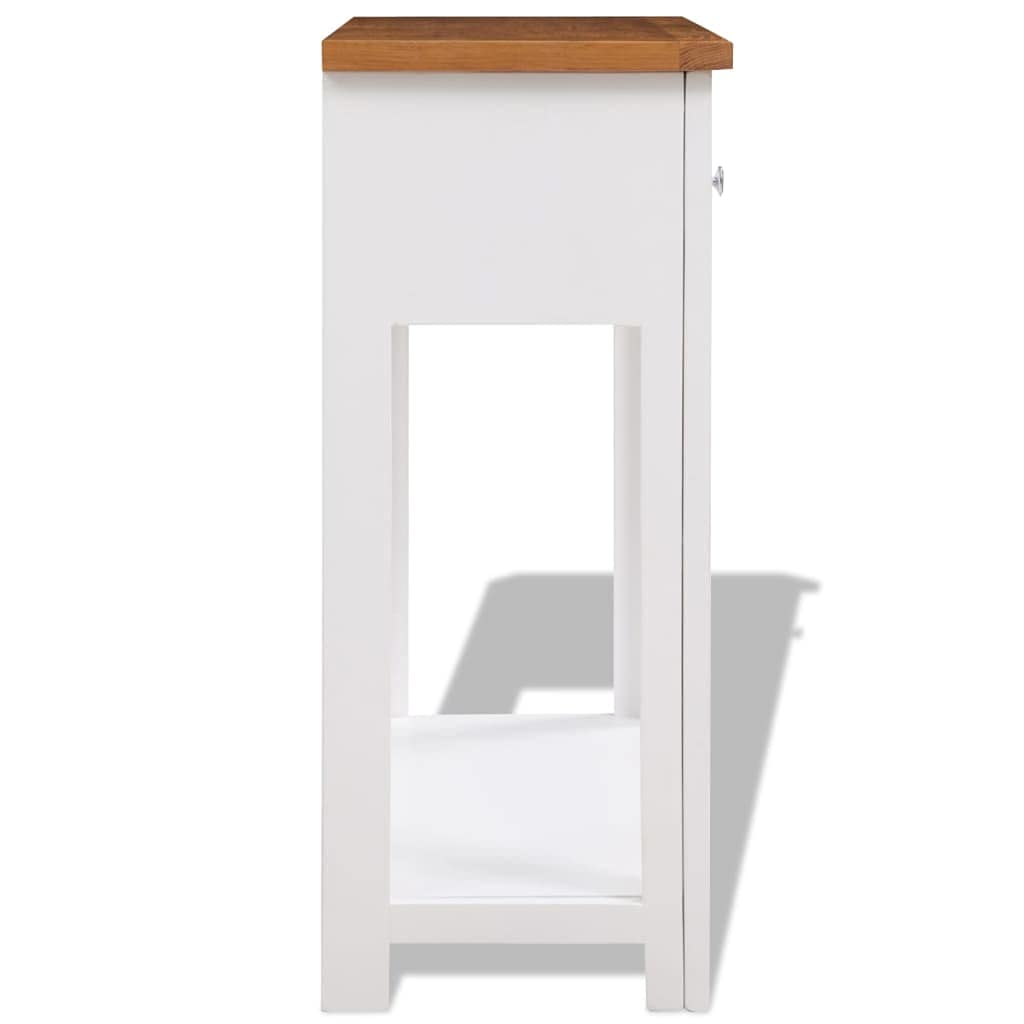 Sofa Side Table with 2 Drawers and Storage Shelves J187403