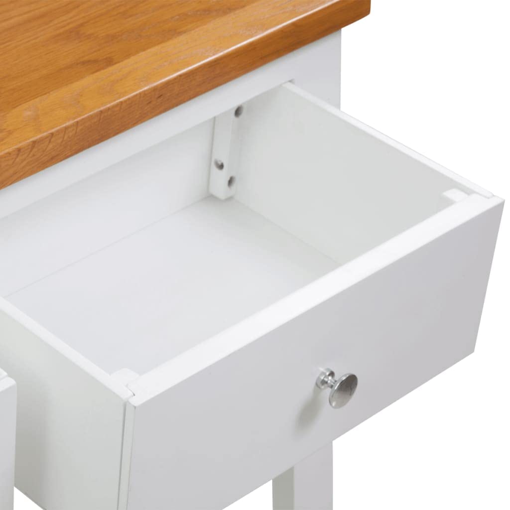 Sofa Side Table with 2 Drawers and Storage Shelves J187403