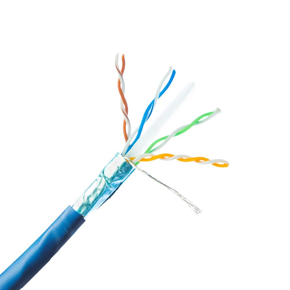 Cat6 Plenum Shielded 1000ft 23AWG Solid Bare Copper Ethernet Cable Q699