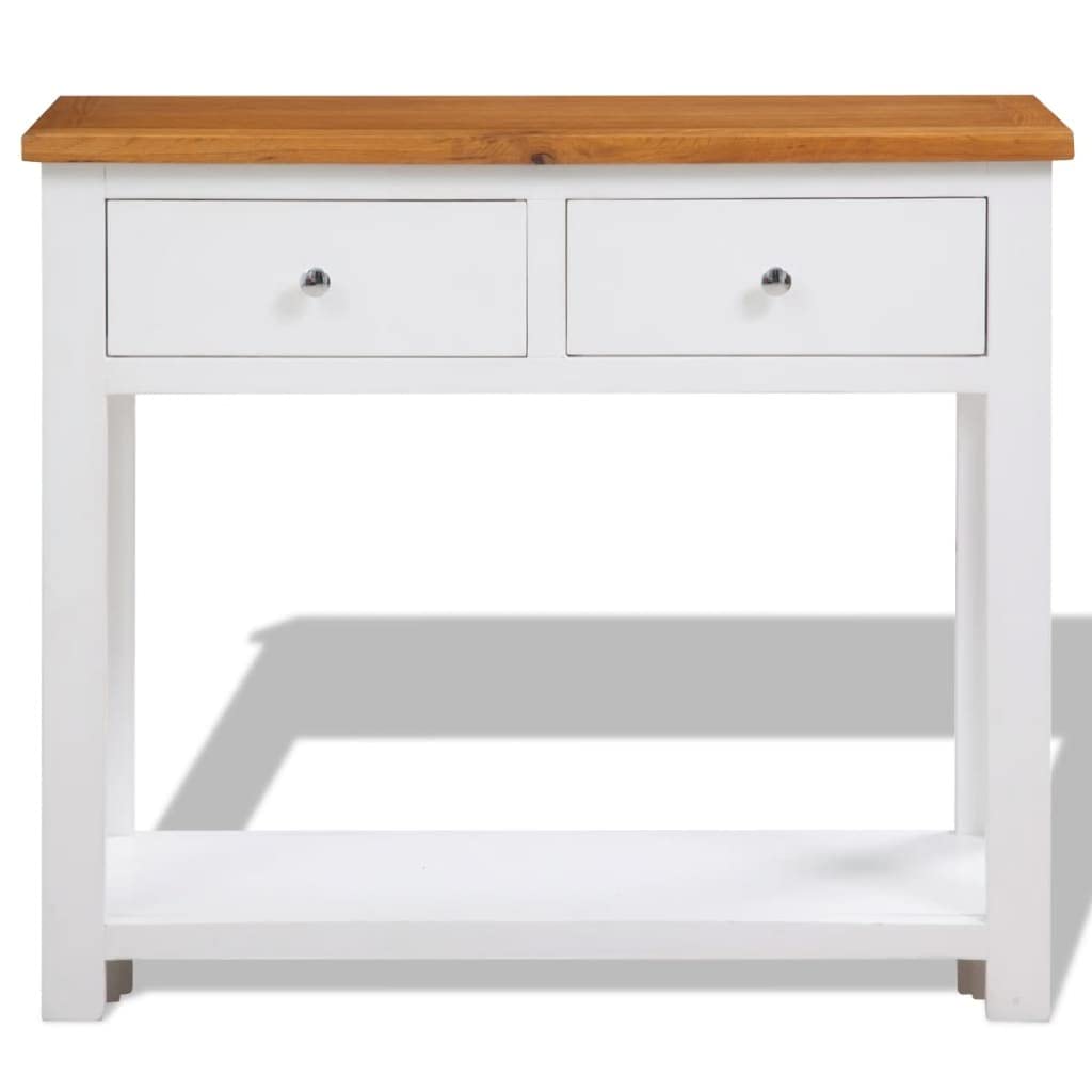 Sofa Side Table with 2 Drawers and Storage Shelves J187403