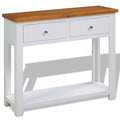 Sofa Side Table with 2 Drawers and Storage Shelves J187403