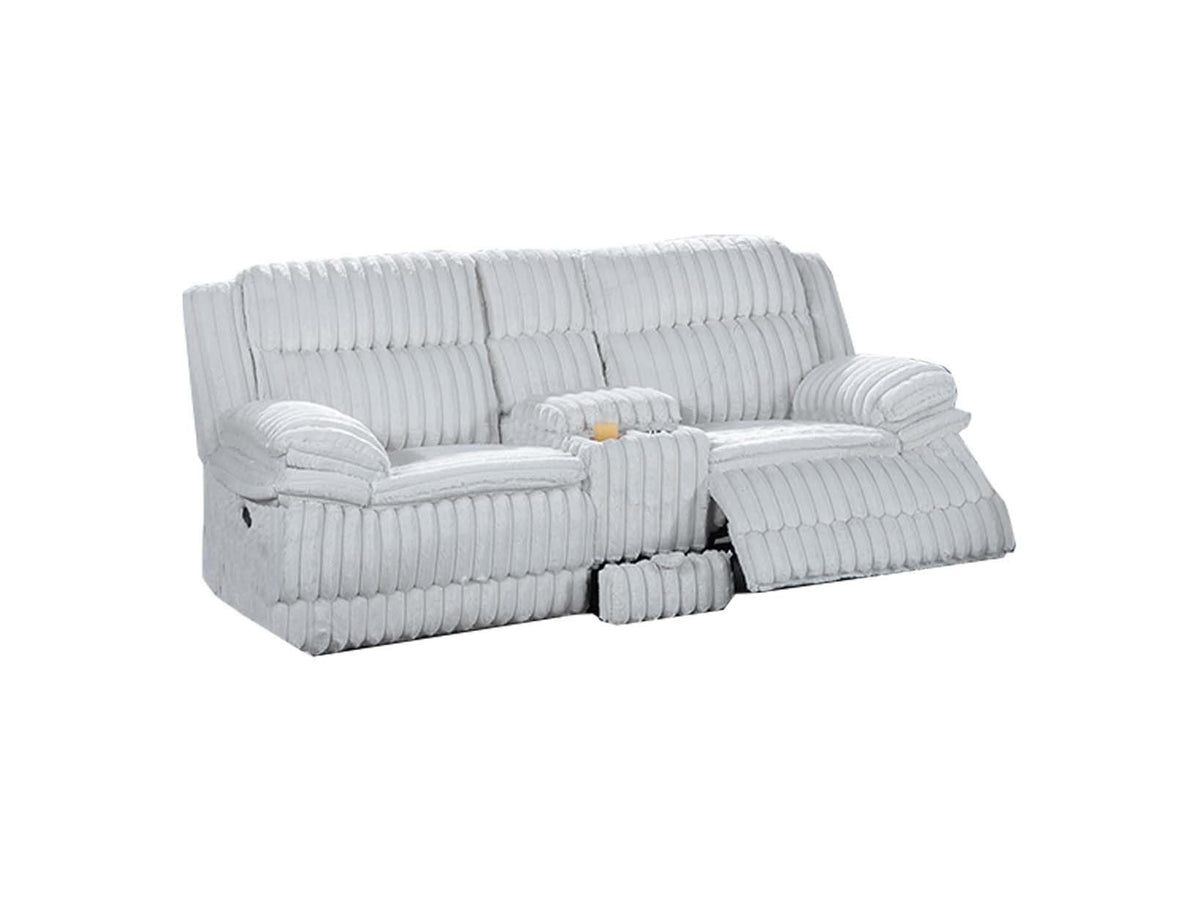 Light Gray Corduroy Manual Motion Loveseat N1731