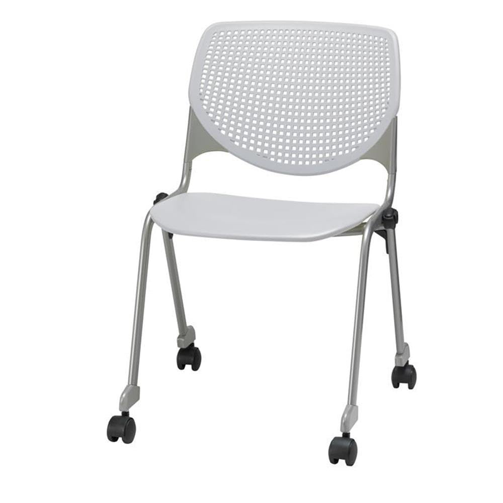 Light Grey Stack Chair with Casters Z636