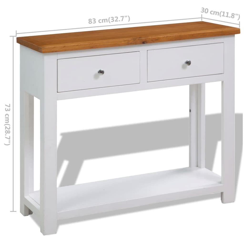 Sofa Side Table with 2 Drawers and Storage Shelves J187403