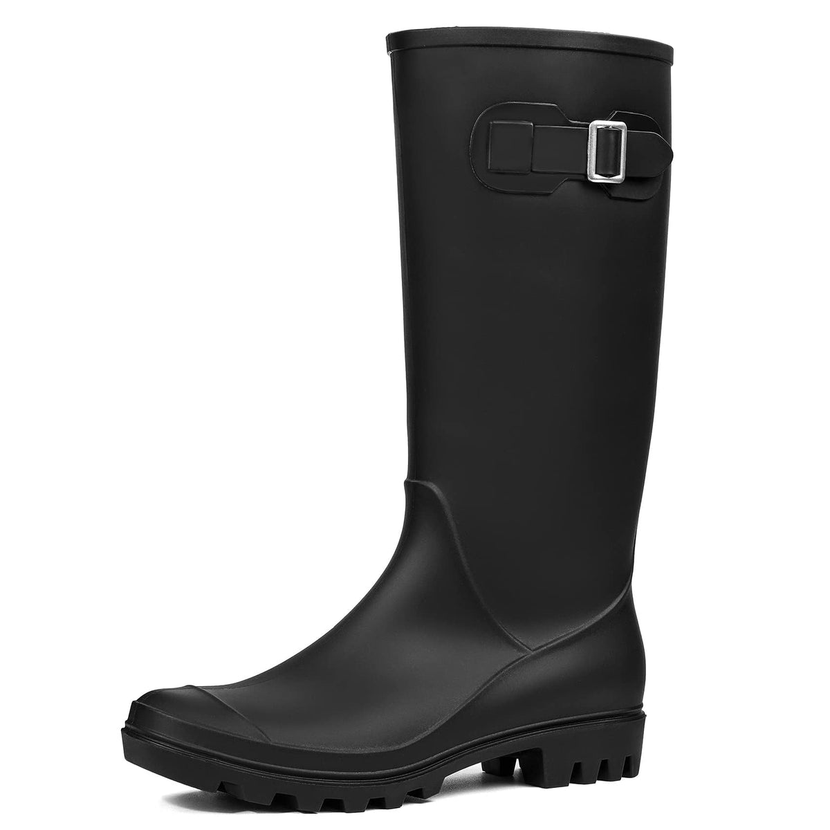 Women's Tall Waterproof Rubber Wide Calf Rain Boots Q402117