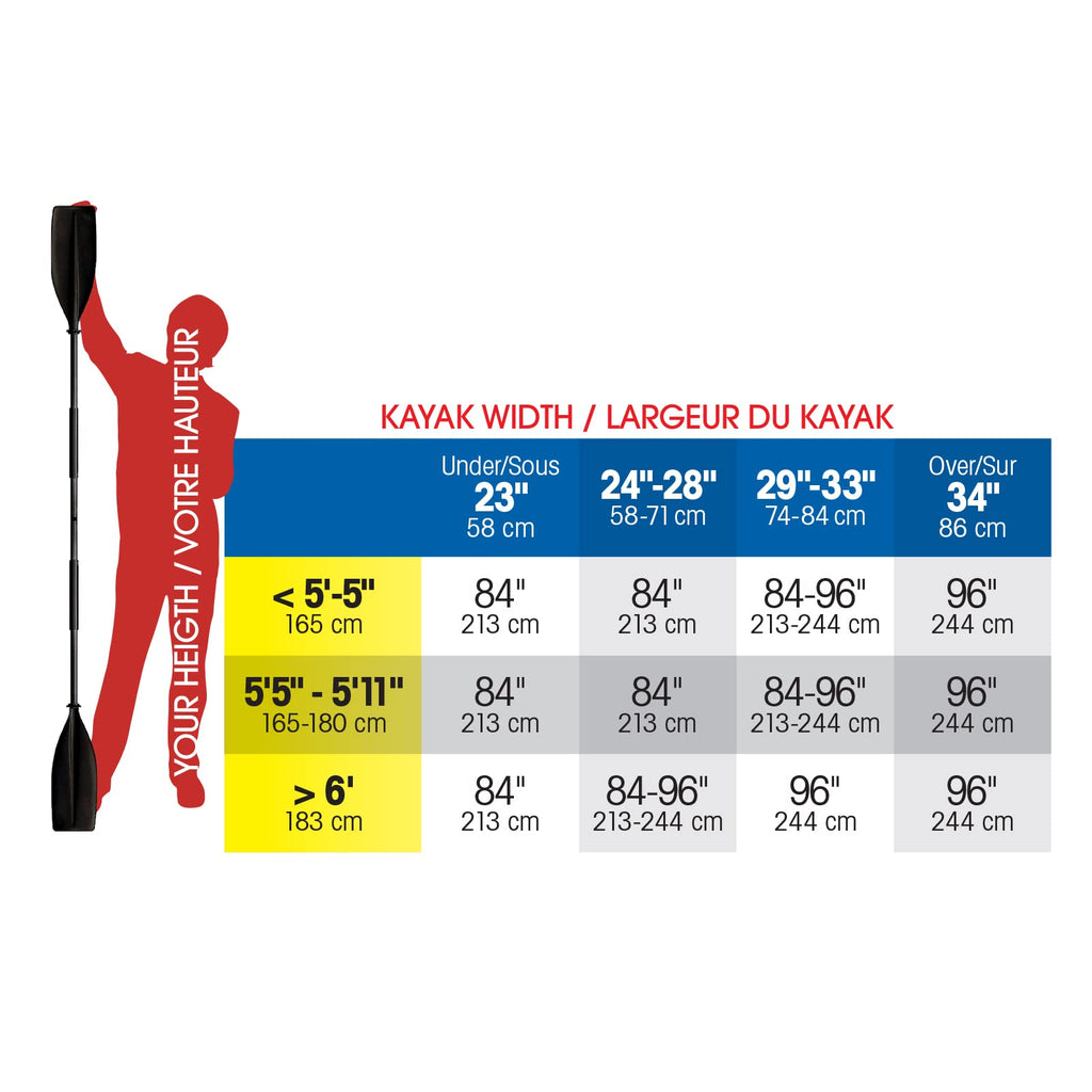 Black 2-Piece Aluminum Kayak Paddle B707713