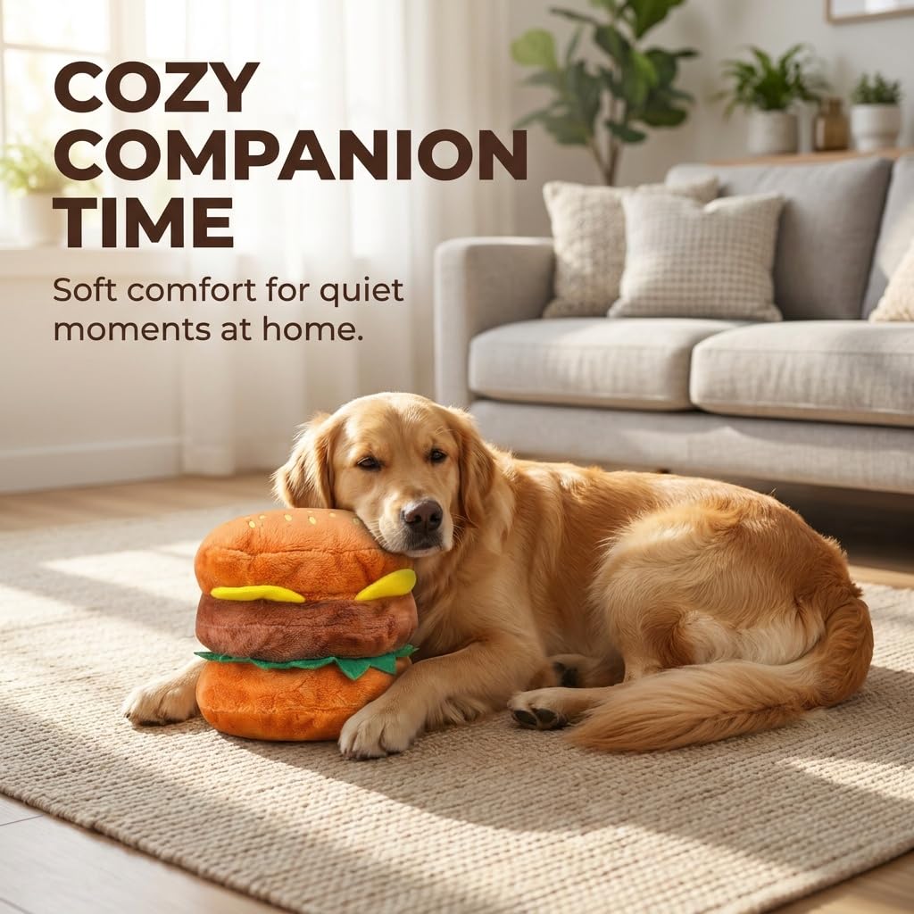 Hamburger Shape Dog Squeaky Toy S73024