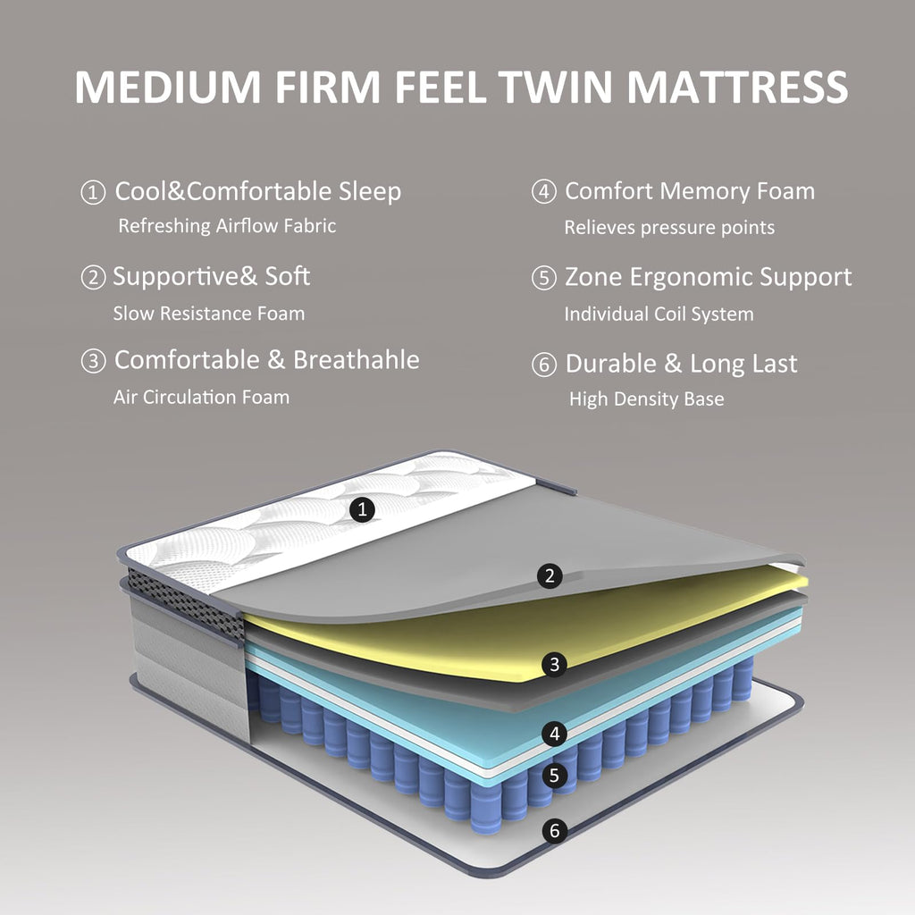 Full Size 12 Inch Hybrid Mattress O123