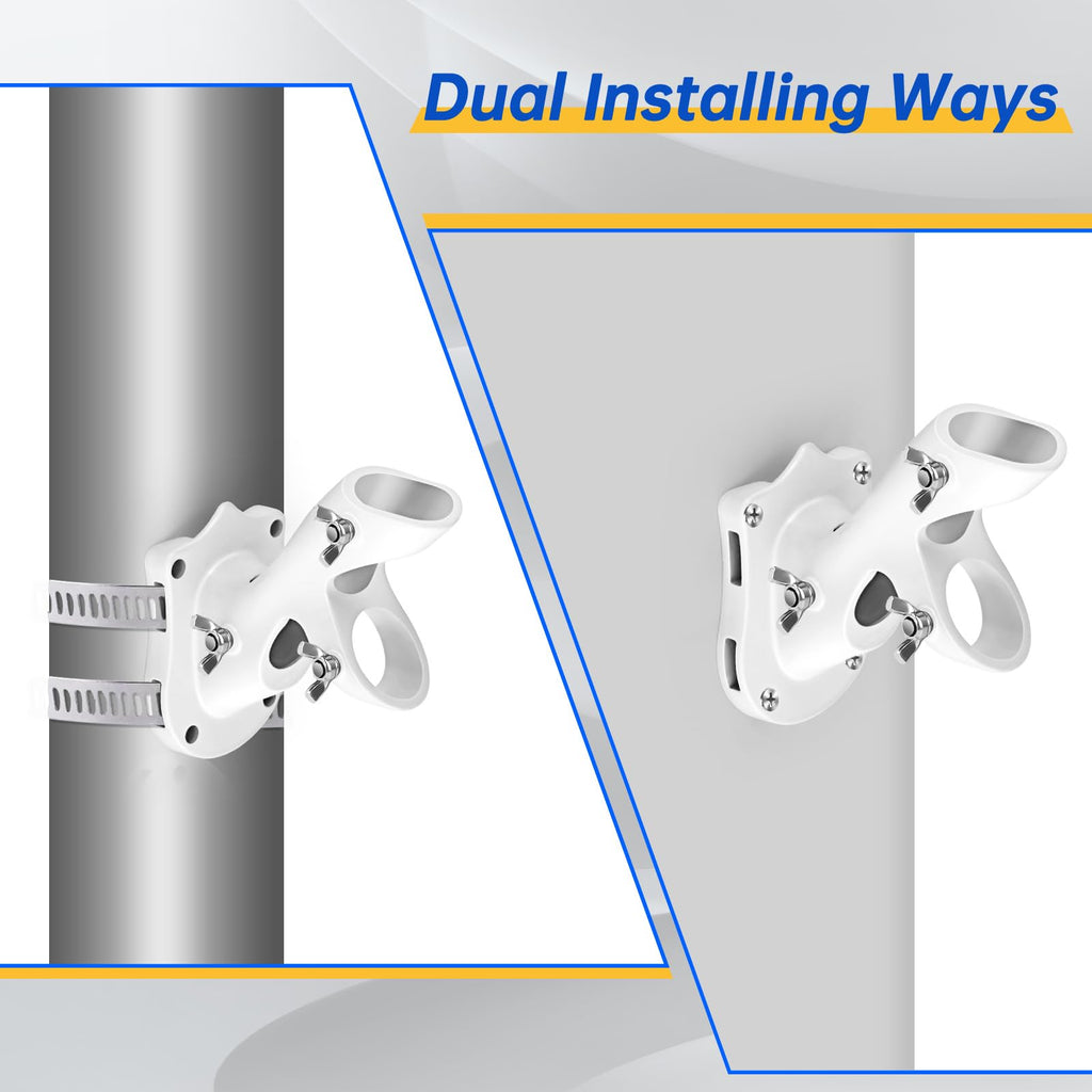 Flag Pole Holder Heavy-Duty Aluminum 1" Inner Diameter 2 Positions White 2 Pack Z261277
