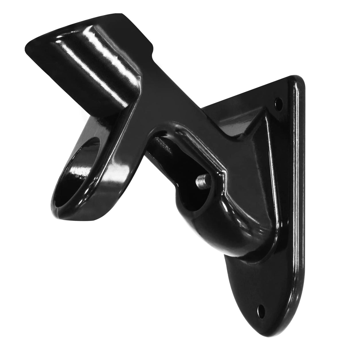 Two-Position Flag Pole Holder Mounting Bracket Aluminum 1" Inner Diameter Black U452