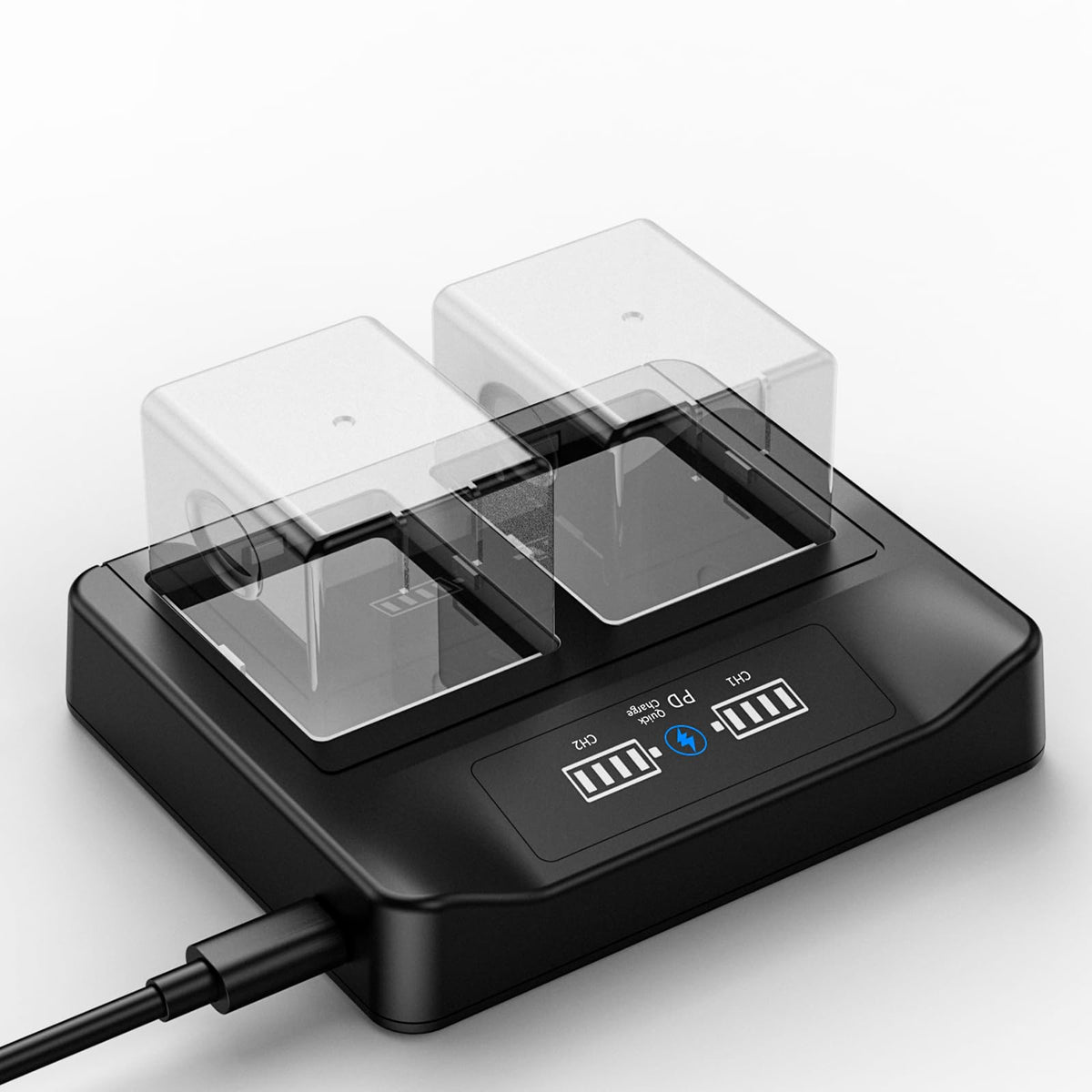 18W PD LCD USB Dual Battery Charger G31020