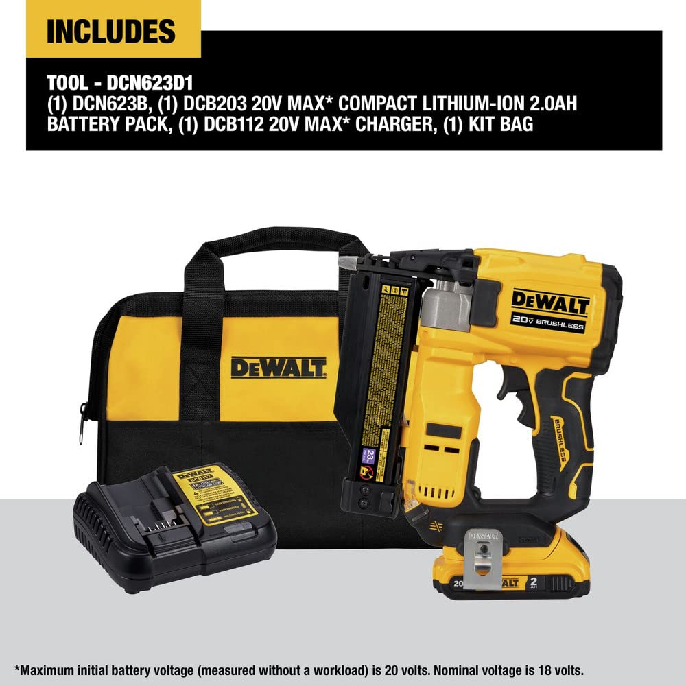 20V MAX Brushless Cordless 23 Ga. Pin Nailer Kit J1840