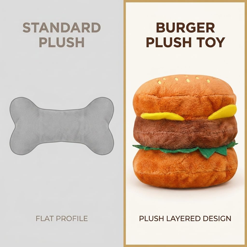 Hamburger Shape Dog Squeaky Toy S73024