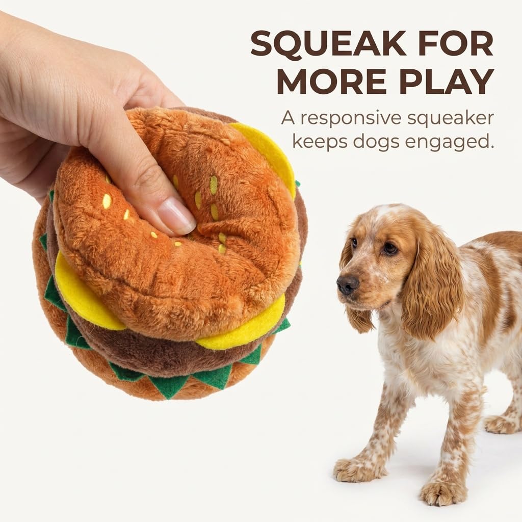 Hamburger Shape Dog Squeaky Toy S73024