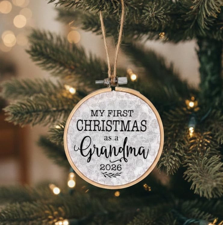 2026 Wood Embroidery Hoop Ornament 4 Inch B969575