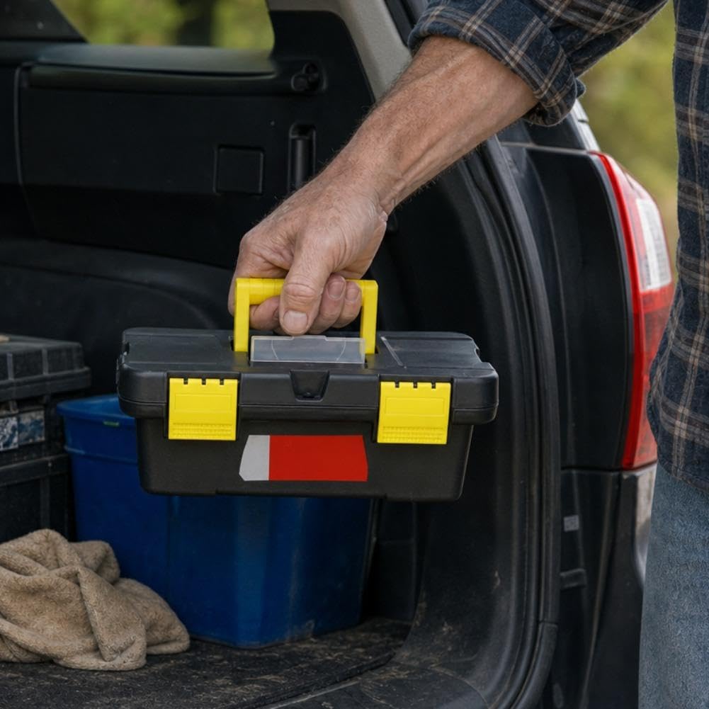 10-Inch Two-Layer Plastic Toolbox with Reinforced Handle Q7178