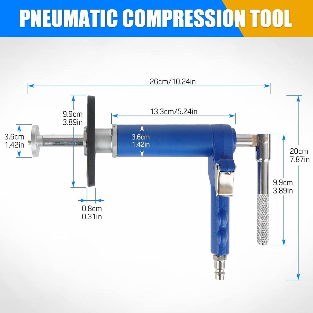 Pneumatic Brake Caliper Compression Tool Kit with 22 Adapters Q22609