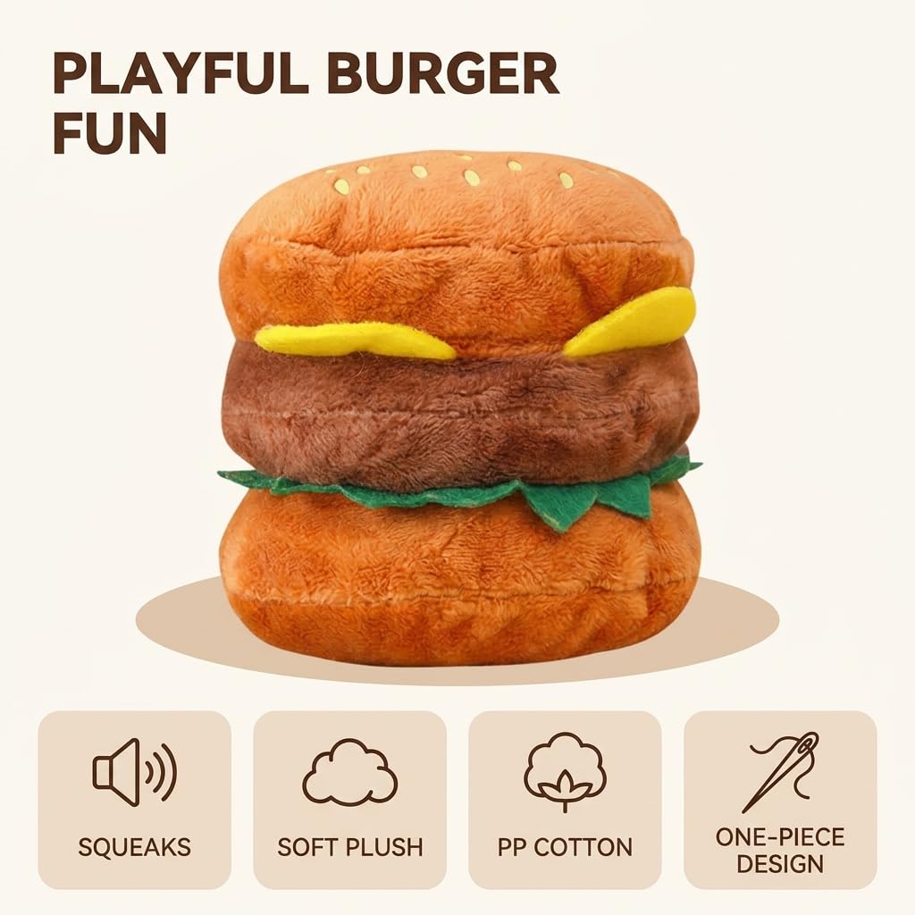 Hamburger Shape Dog Squeaky Toy S73024