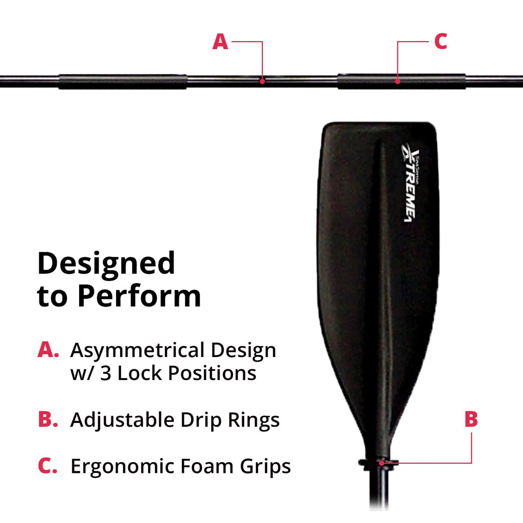 Black 2-Piece Aluminum Kayak Paddle B707713