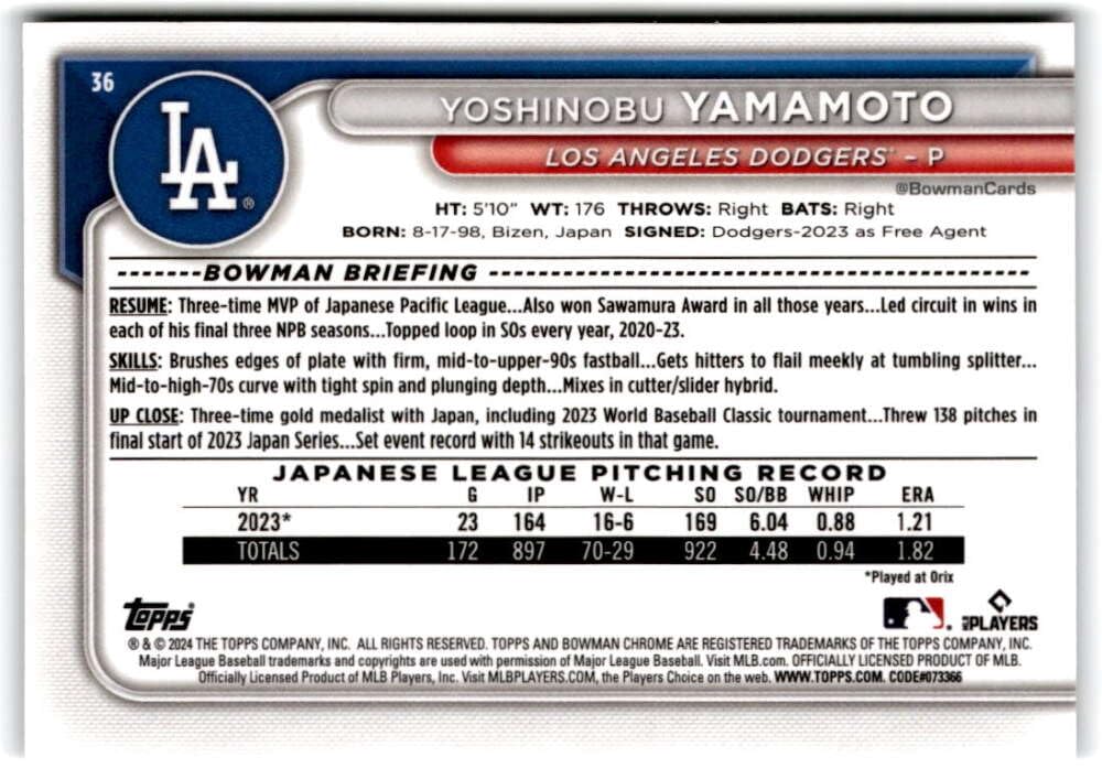 2024 Bowman Chrome Mega Box Mojo Refractor Baseball Trading Card E9870