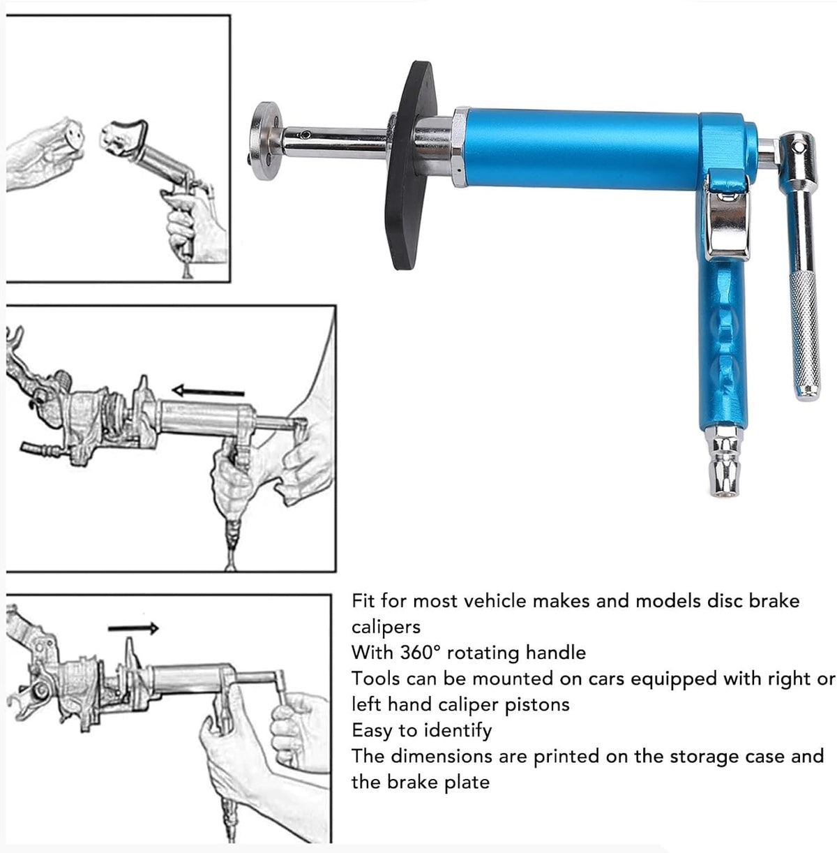 Pneumatic Brake Caliper Compression Tool Kit with 22 Adapters Q22609