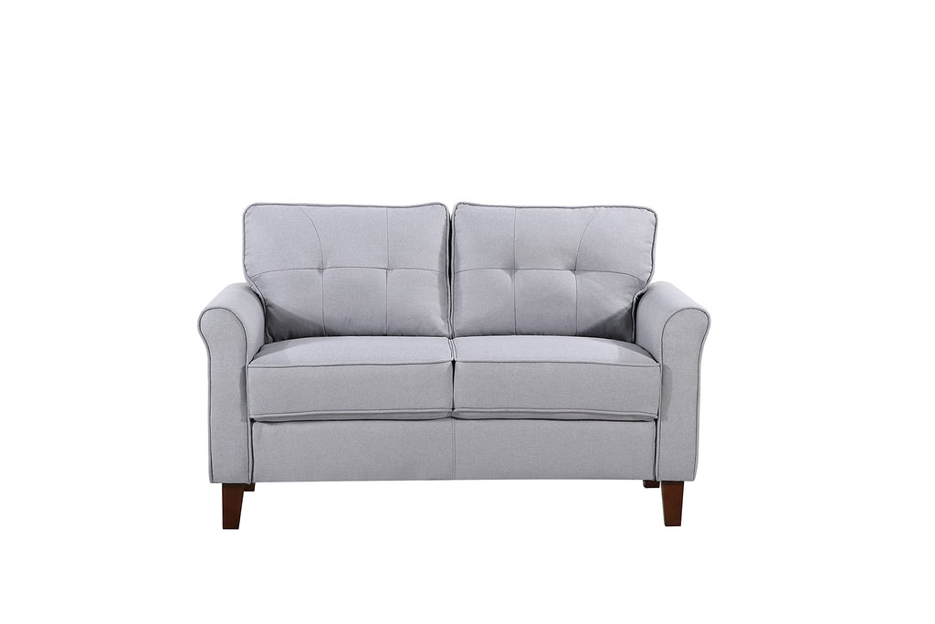 Light Gray Tufted Upholstered Loveseat Sofa O802