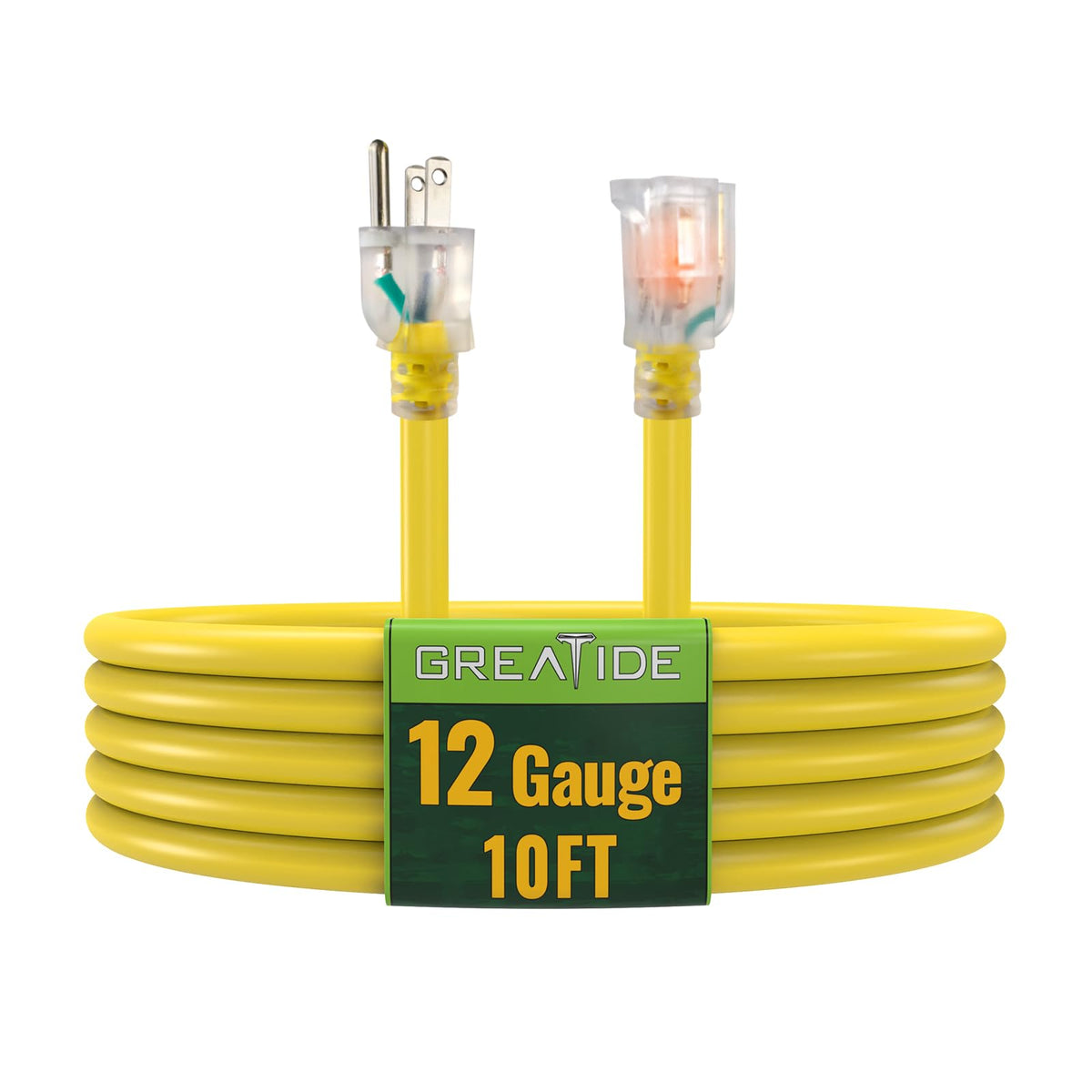 12 Gauge 10 FT Lighted End Outdoor Extension Cord K856