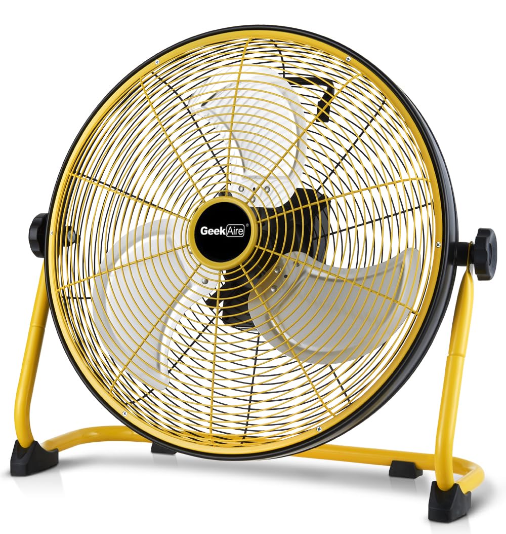 20" Portable Battery Operated Metal Floor Fan S558