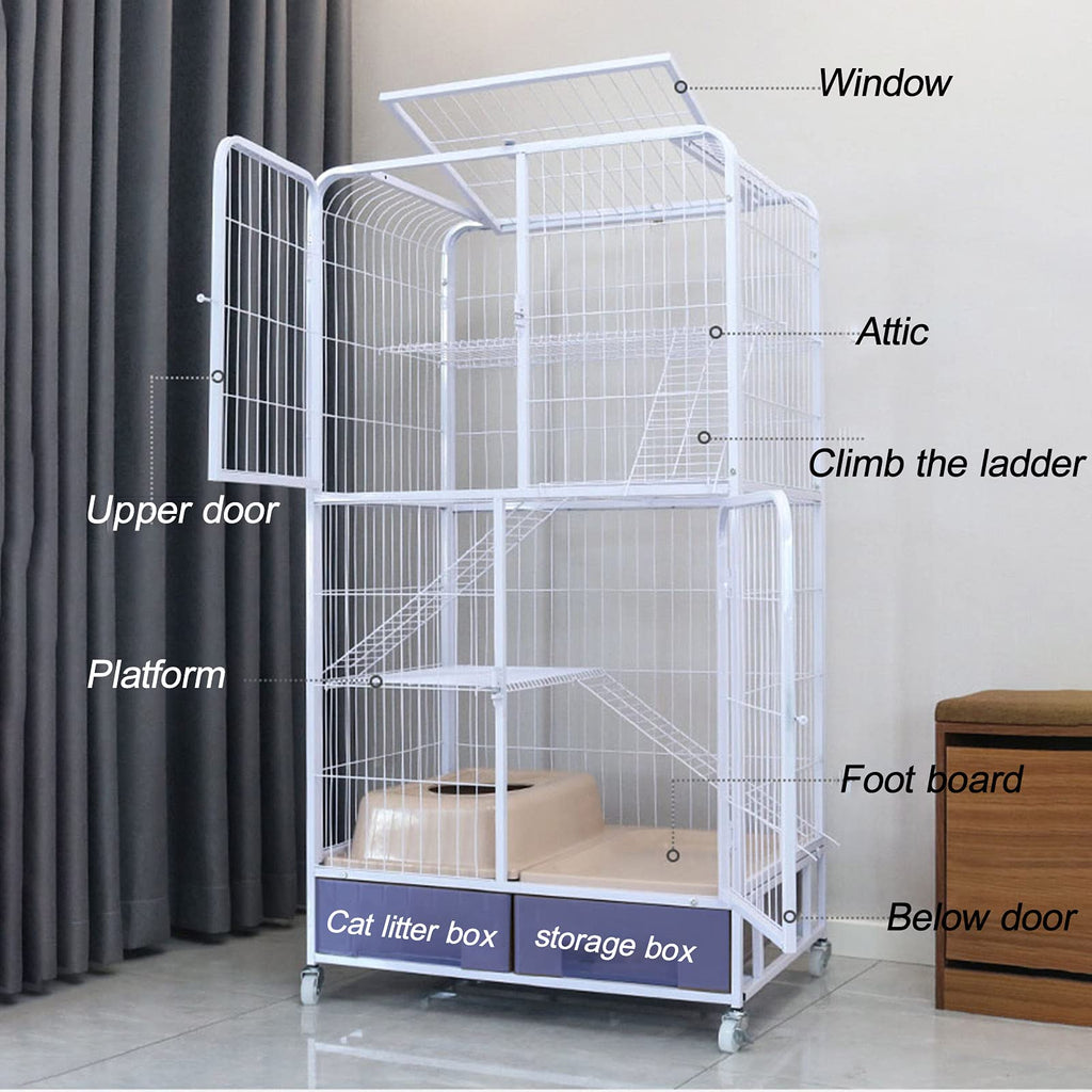 Heavy Duty Metal Dog Crate with Four Wheels S5517
