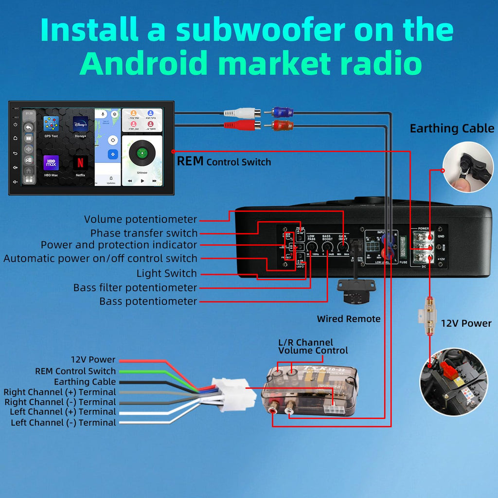 10" 1600W Under Seat Powered Subwoofer with Built-in Amp A952467