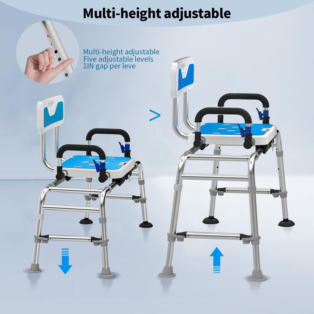 Sliding Shower Chair and Tub Transfer Bench with Non Slip Aluminum Body B603520