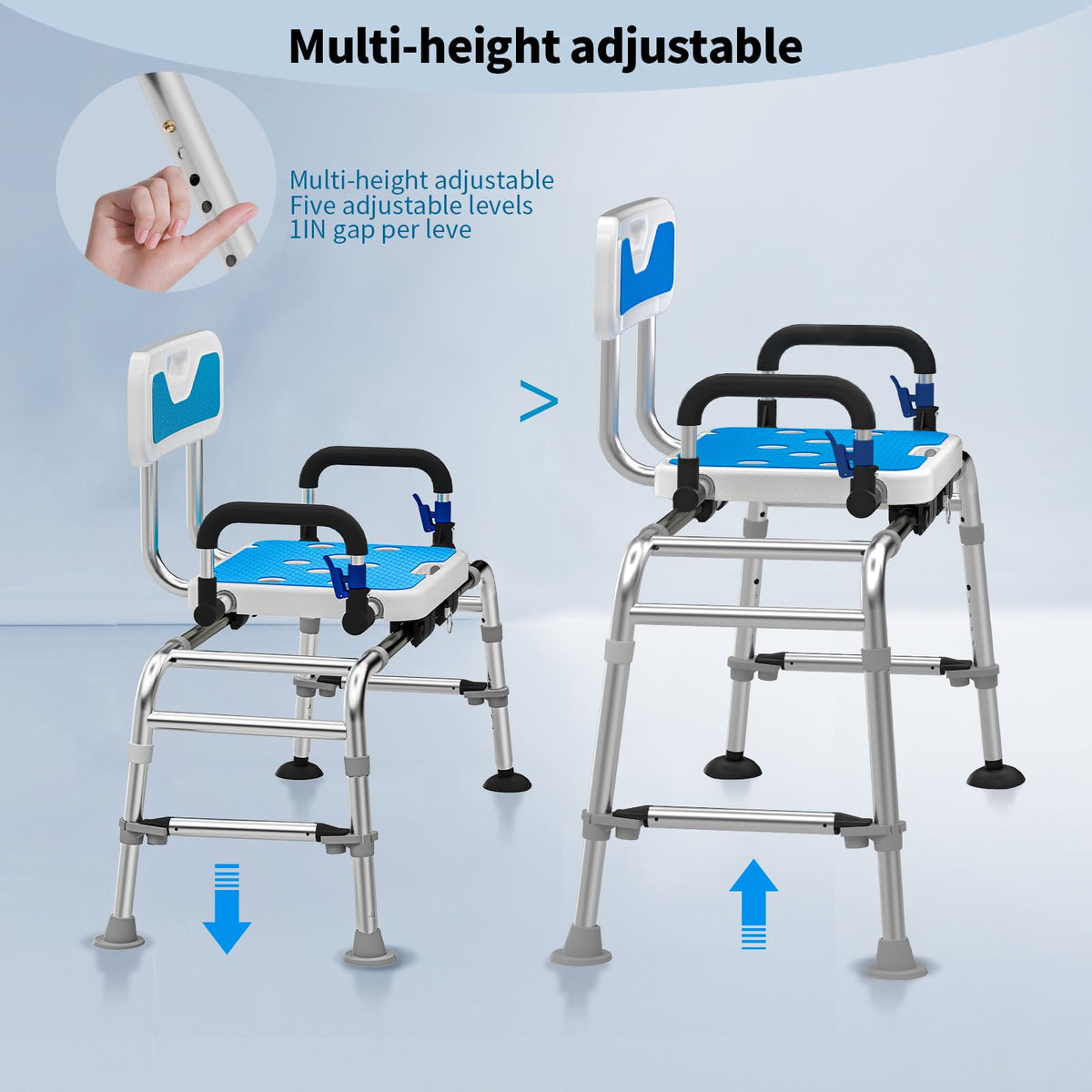 Sliding Shower Chair and Tub Transfer Bench with Non Slip Aluminum Body B603520