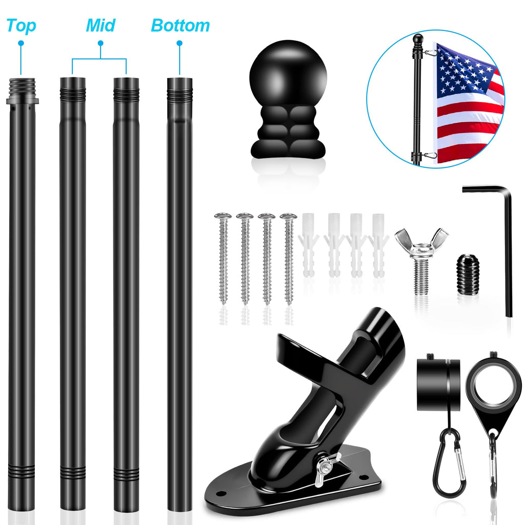 5 FT Stainless Steel Flag Pole Kit with Holder Bracket X301624