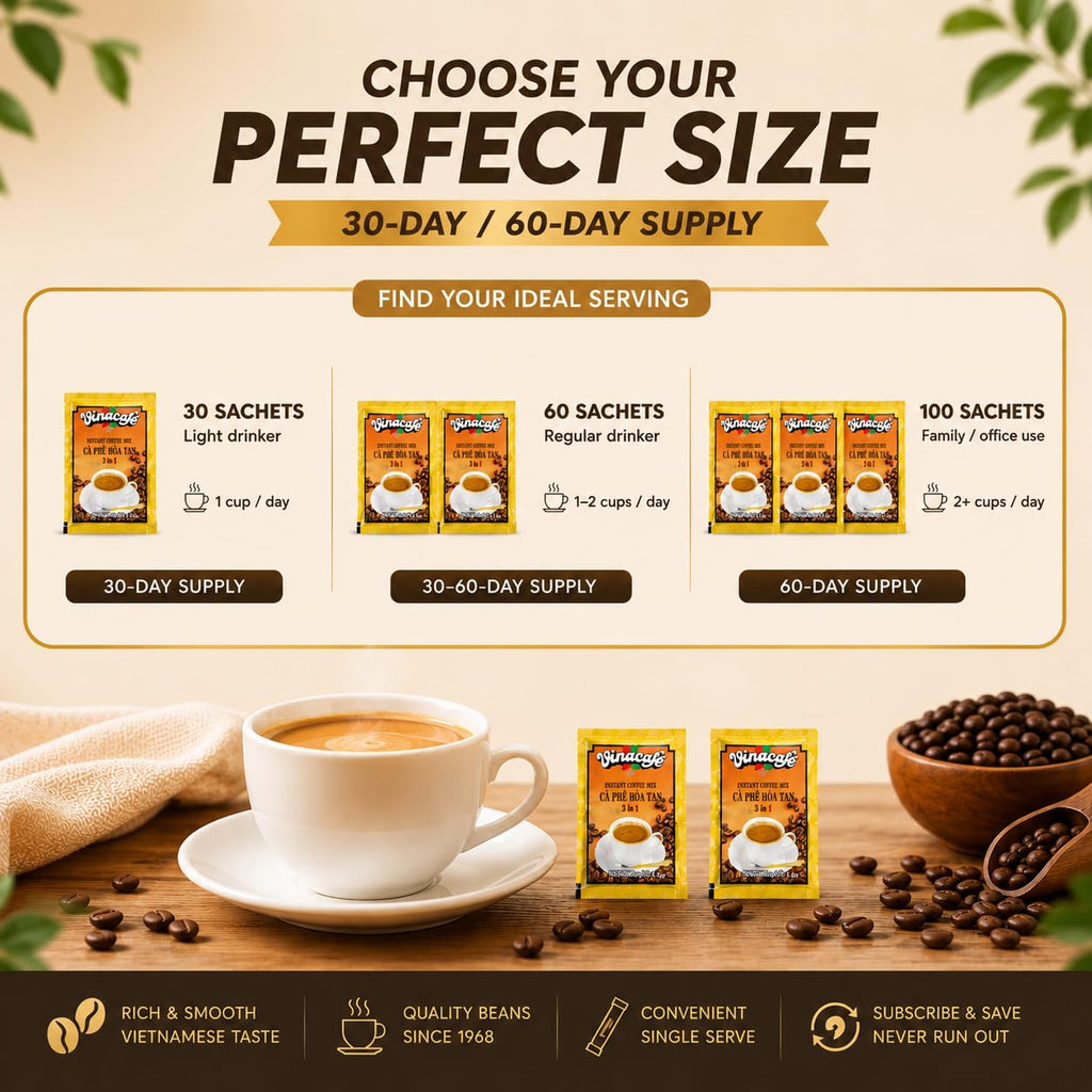 Instant Coffee Packets 3 in 1 Medium Roast Pack of 2 X715