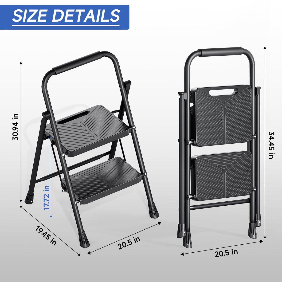 2 Step Ladder with Anti-Slip Pedals G36471
