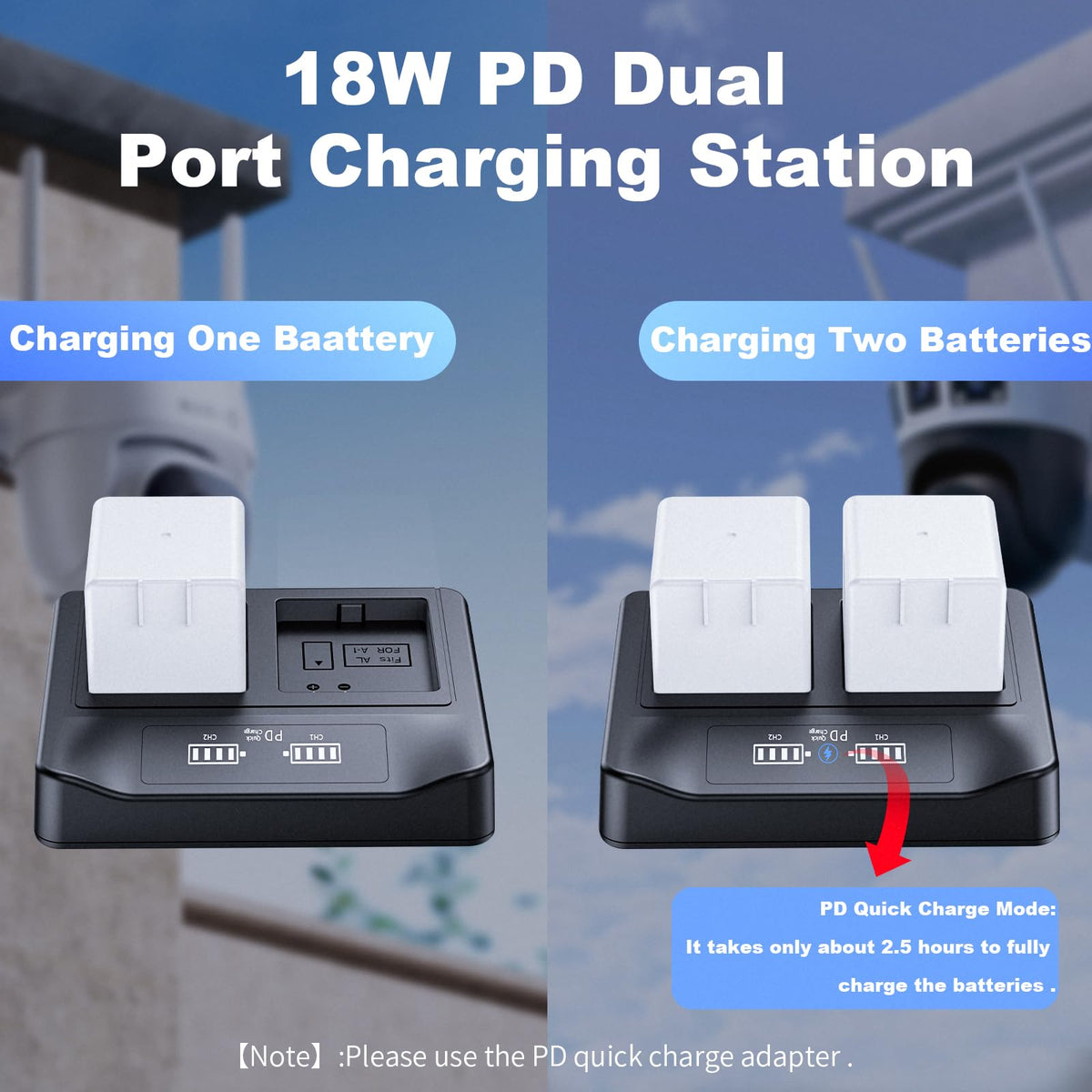 18W PD LCD USB Dual Battery Charger G31020