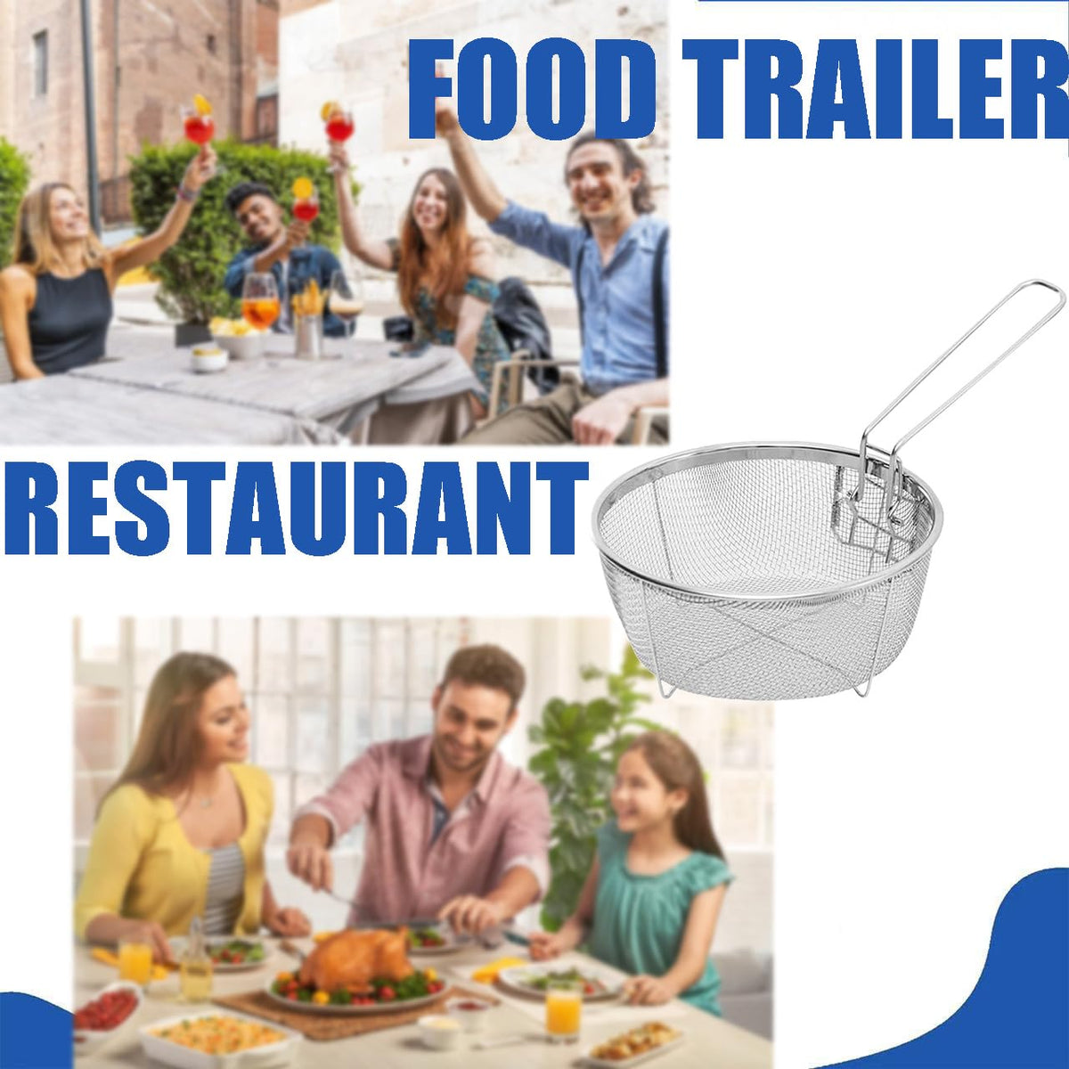 9 Inch Stainless Steel Deep Fry Basket with Handle X987