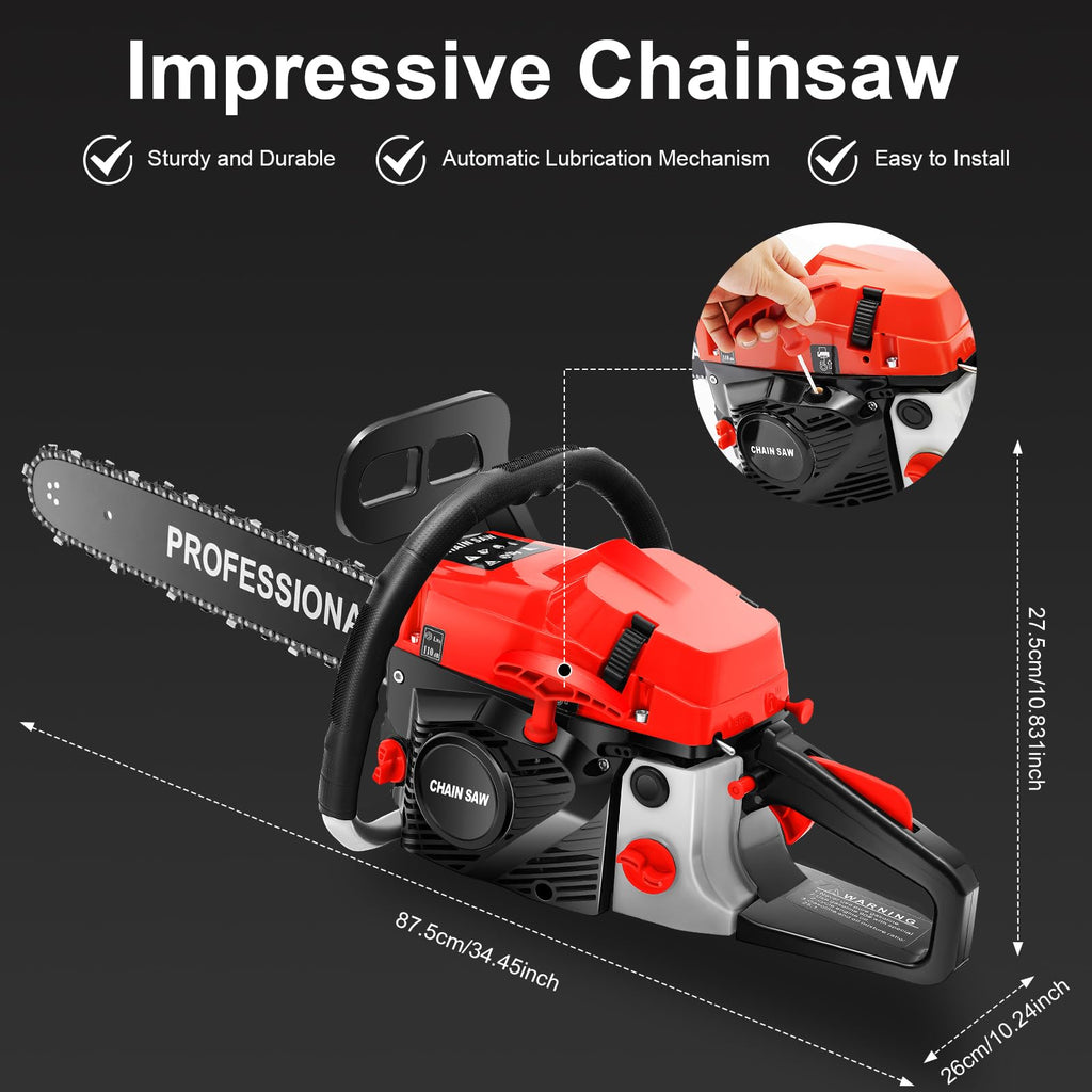 20-Inch 2-Stroke Gas Chainsaw with Tool Bag S333493