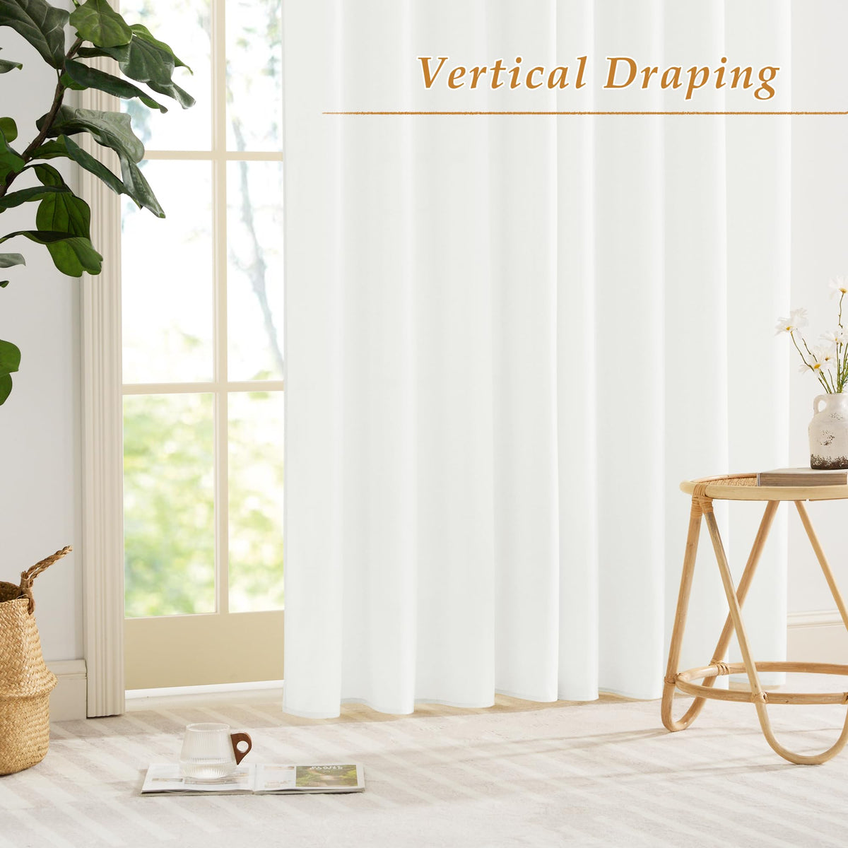 White 84 inches Long Semi Sheer Curtains S28464
