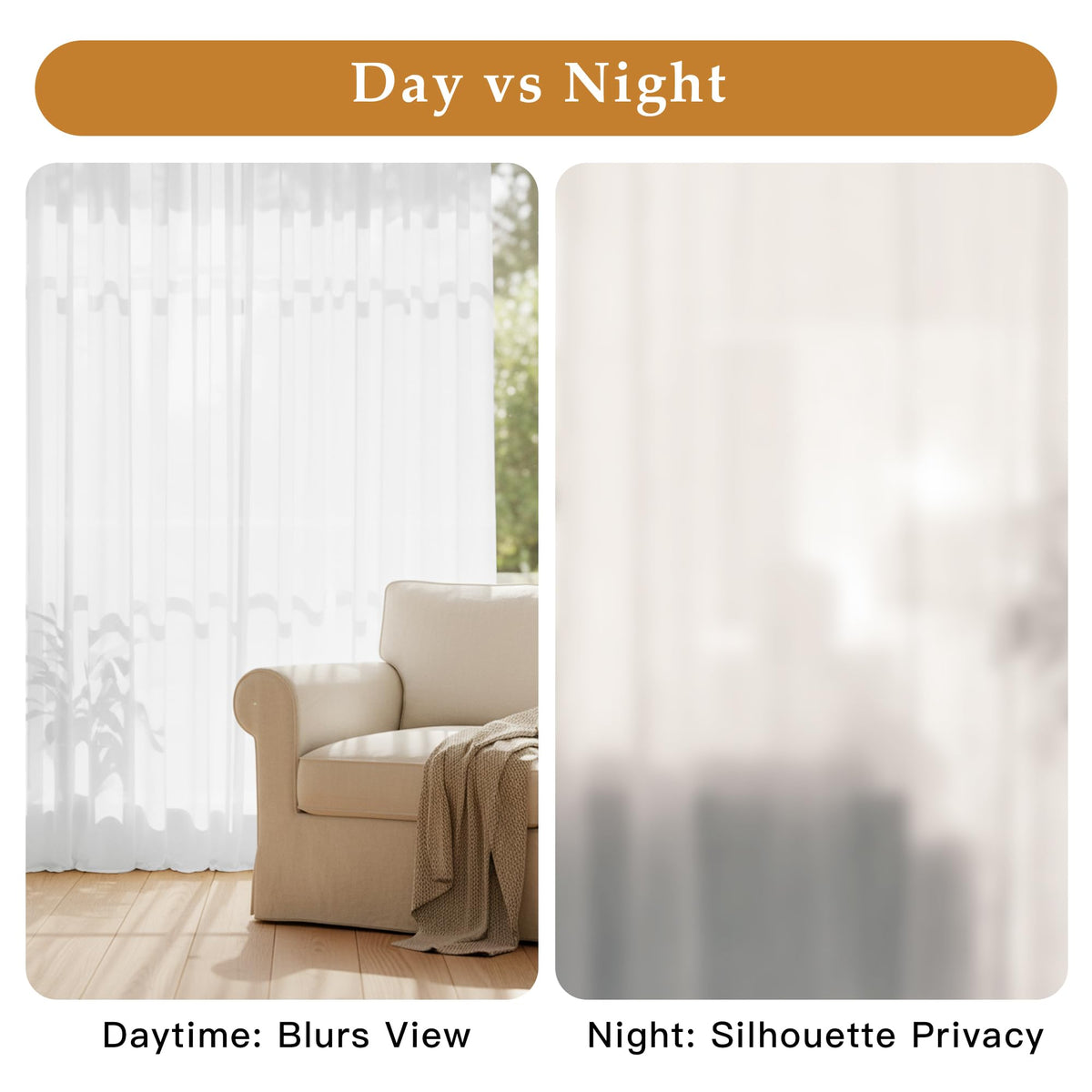 White 84 inches Long Semi Sheer Curtains S28464