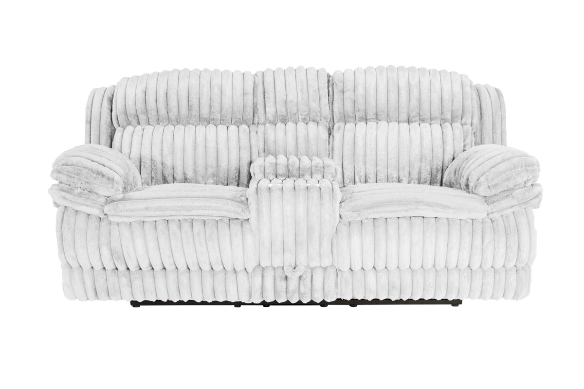 Light Gray Corduroy Manual Motion Loveseat N1731