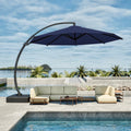 11FT Navy Blue Aluminum Cantilever Umbrella with Base T27426