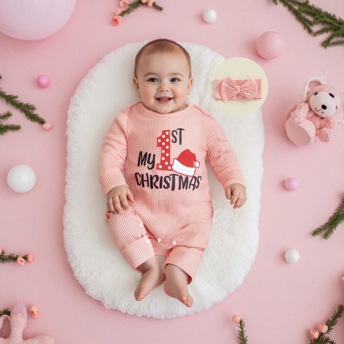Baby Girl Long Sleeve Romper Jumpsuit W94096