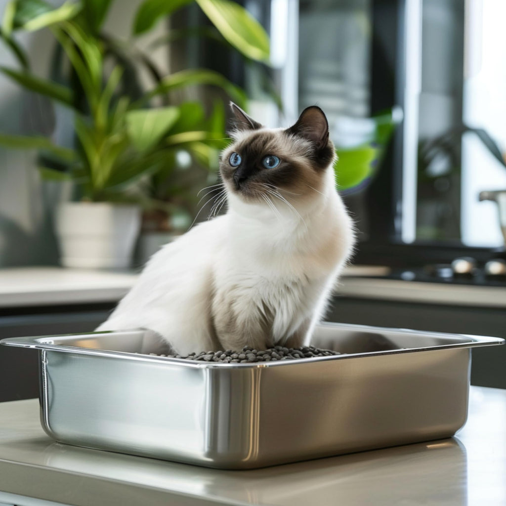 Large Stainless Steel Cat Litter Box U617