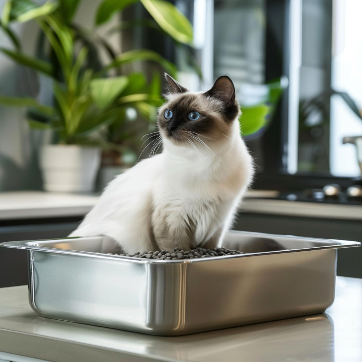 Large Stainless Steel Cat Litter Box U617
