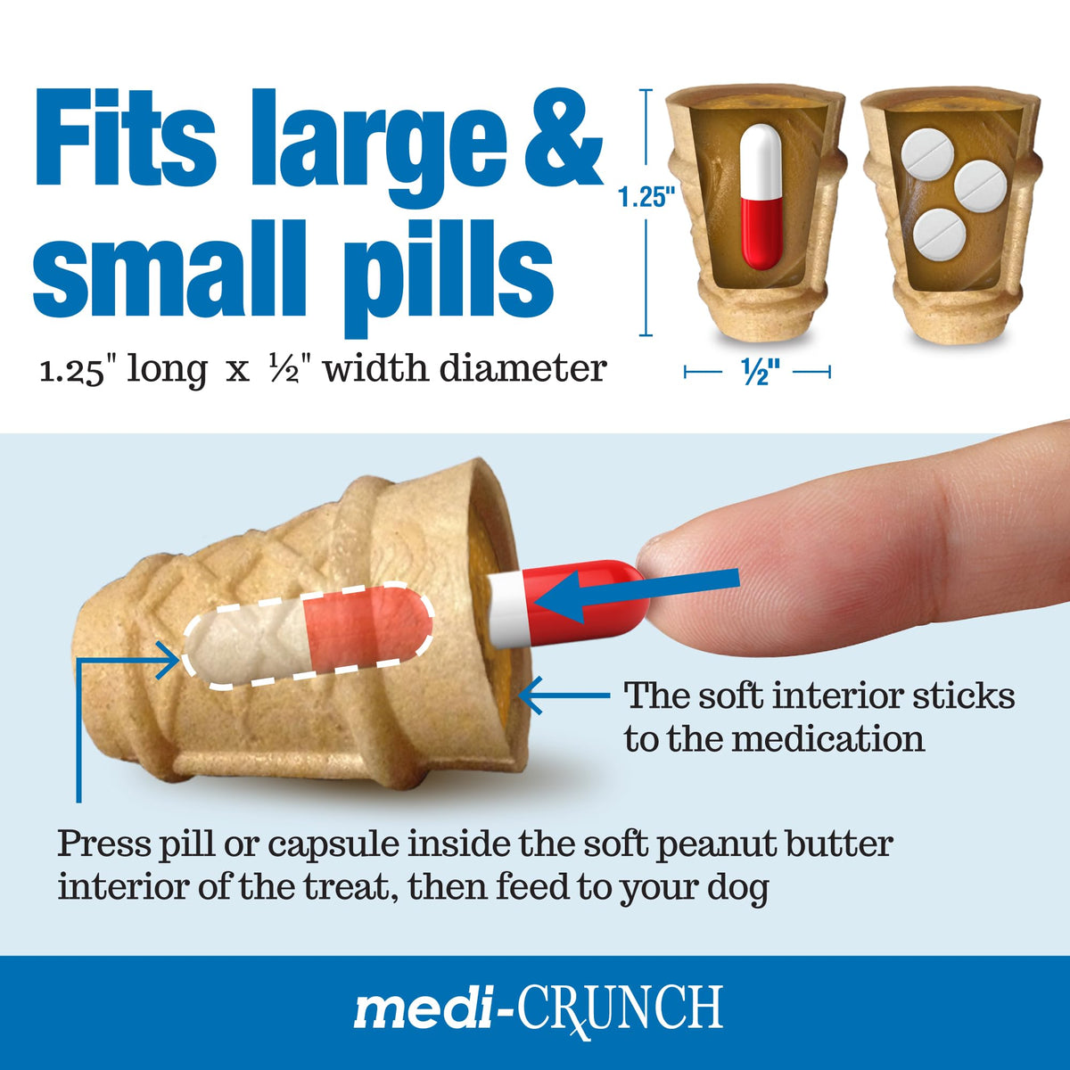 Peanut Butter Dog Pill Treats 90 Count Y1322