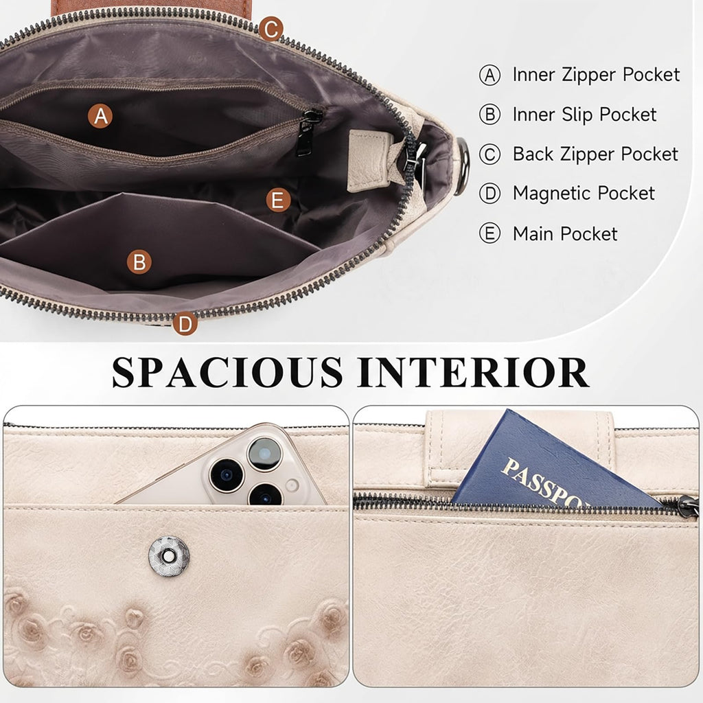 Crossbody Bags Vegan Leather Multi-Pockets Small Shoulder Bag R8240