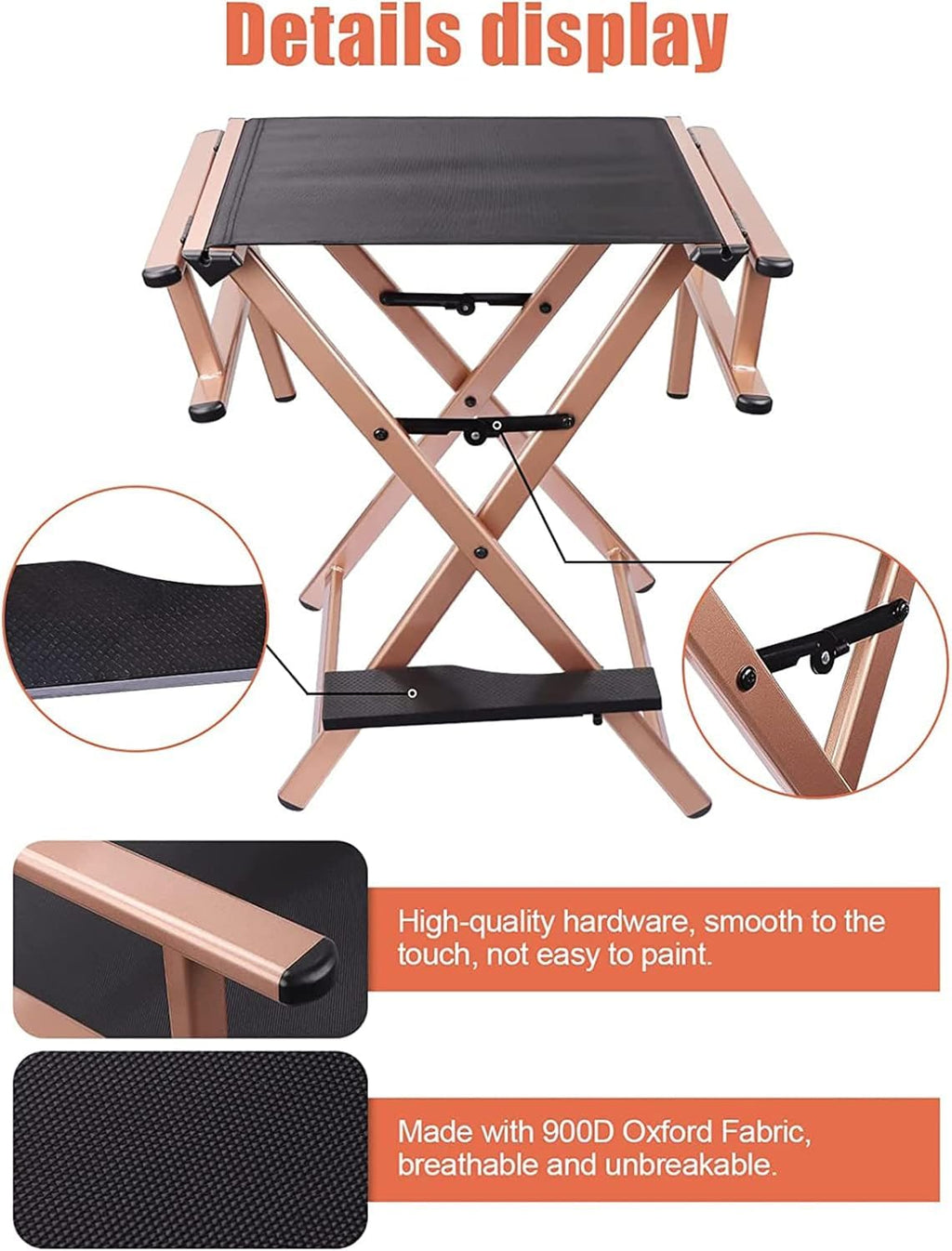 Folding Director Chair with Footrest, 300lbs Capacity S883643