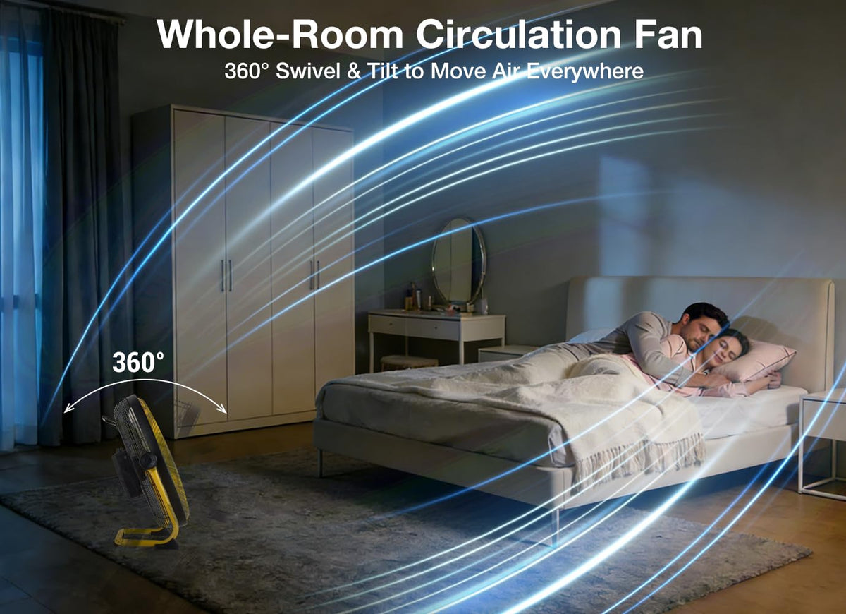 20" Portable Battery Operated Metal Floor Fan S558