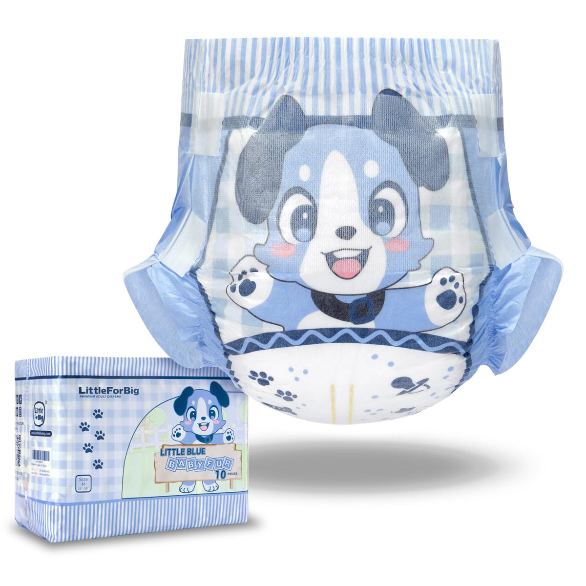 Adjustable Hook-and-Loop Fastener Closure Adult Printed Cloth Back Diaper 10 Pieces Medium 28"-38" D693